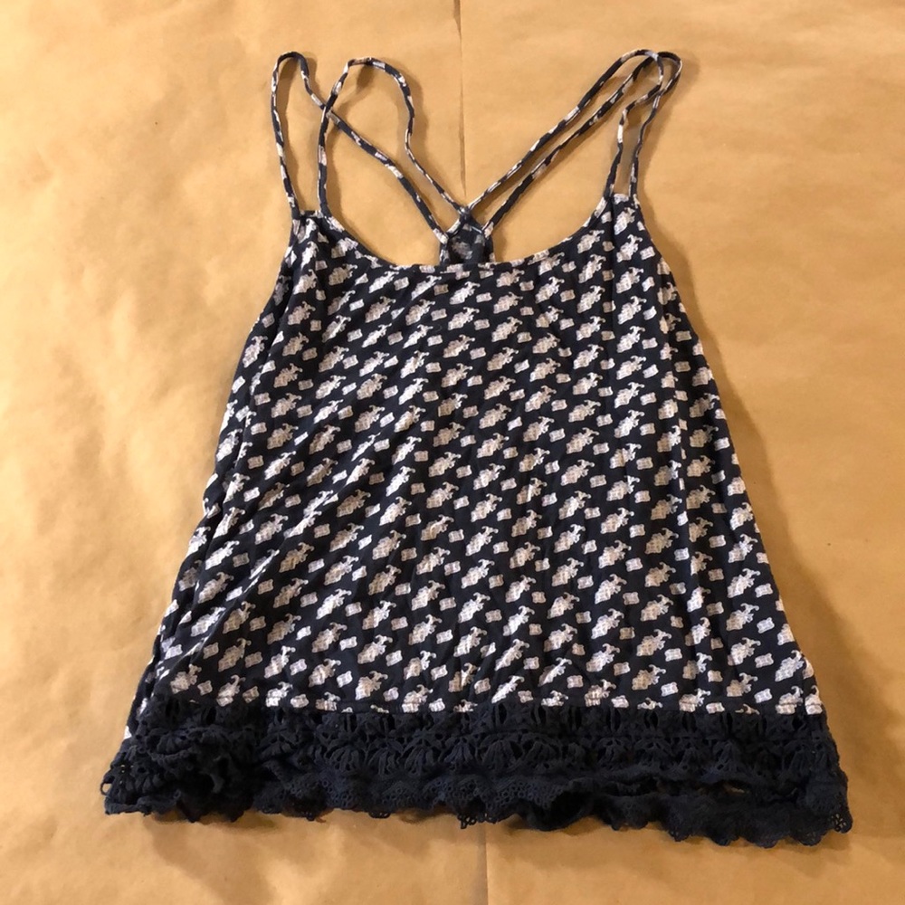Navy Pattern Tank Top